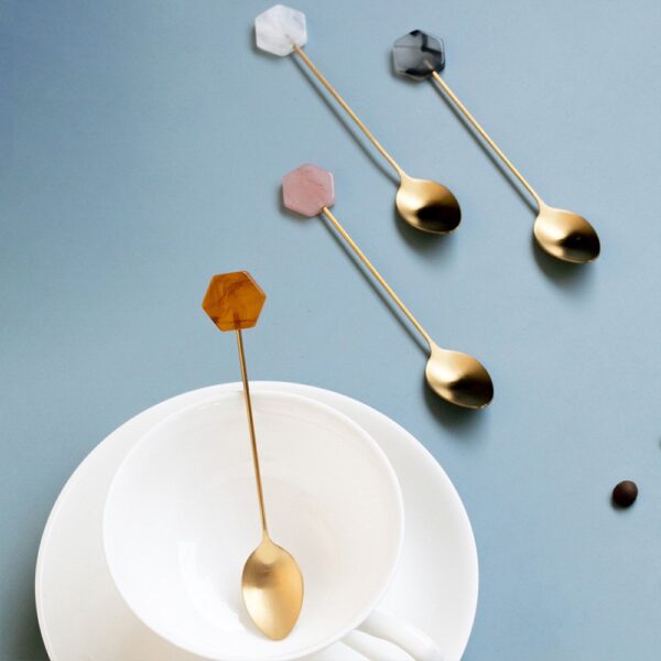 Lot de 4 cuillères à café - Géométrique - Multi couleurs – Image 5