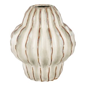 LANTO - Vase en céramique - Blanc Cassé - D25cm