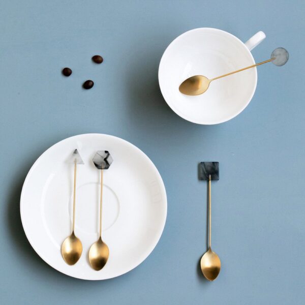 Lot de 4 cuillères à café - Géométrique - Multi couleurs – Image 2