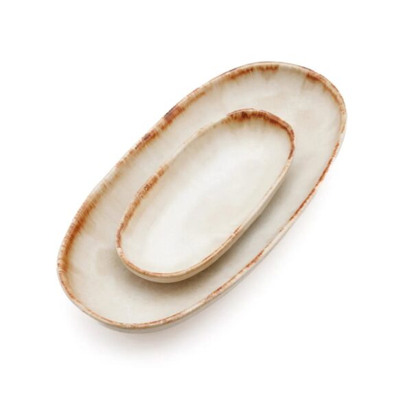 LINA - Assiette ovale L16cm – Beige – Lot de 6 – Image 6