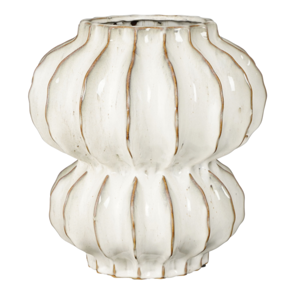 LANTO - Vase en céramique - Blanc Cassé - D33cm – Image 2