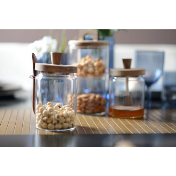 Pot à sucre - Verre & Bois foncé – Image 2