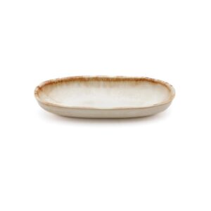 LINA - Assiette ovale L16cm – Beige – Lot de 6