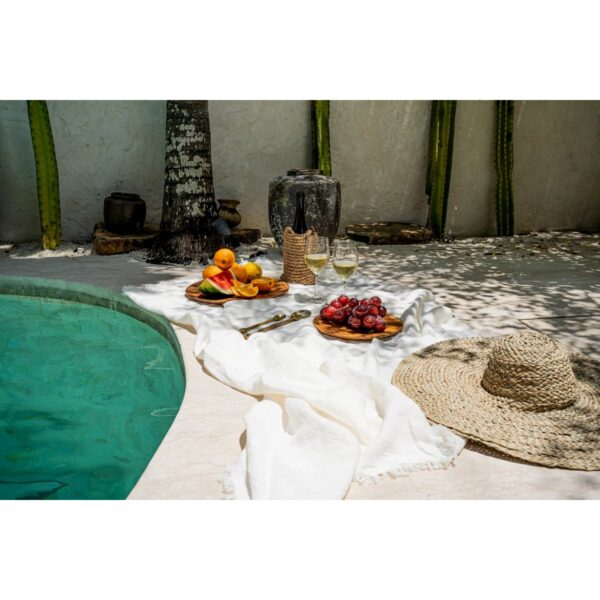 CARLOTA – Nappe en Lin – Blanc – 150x150cm – Image 5