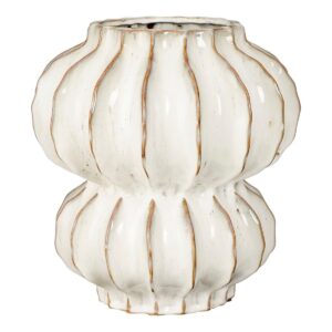 LANTO - Vase en céramique - Blanc Cassé - D33cm