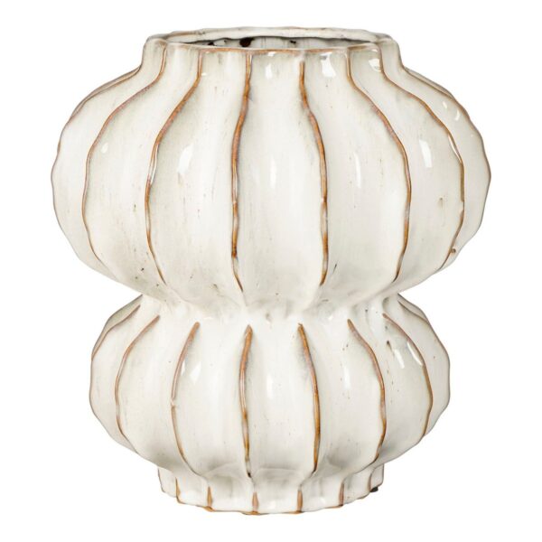 LANTO - Vase en céramique - Blanc Cassé - D33cm