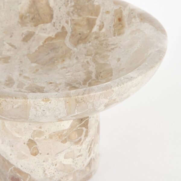 LARA – Grand bol sur pied – Marbre beige Ø25cm – Image 2